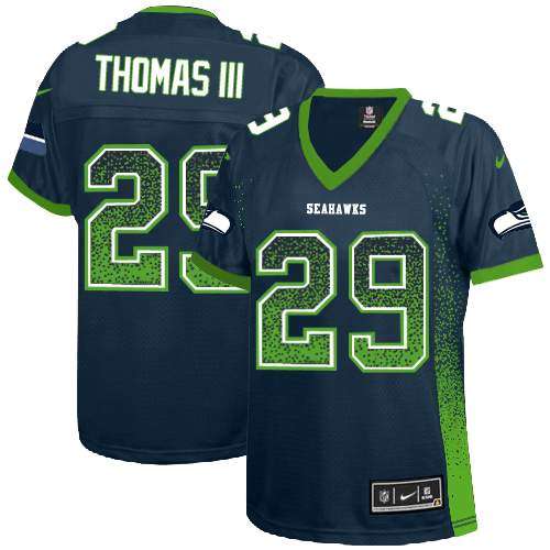 Women's Elite Earl Thomas III Nike Jersey Navy Blue - #29 Drift Fashion NFL Seattle Seahawks